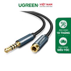 Dây cáp nối dài 3.5mm UGREEN AV118 hỗ trợ Mic dây bện, đầu mạ vàng