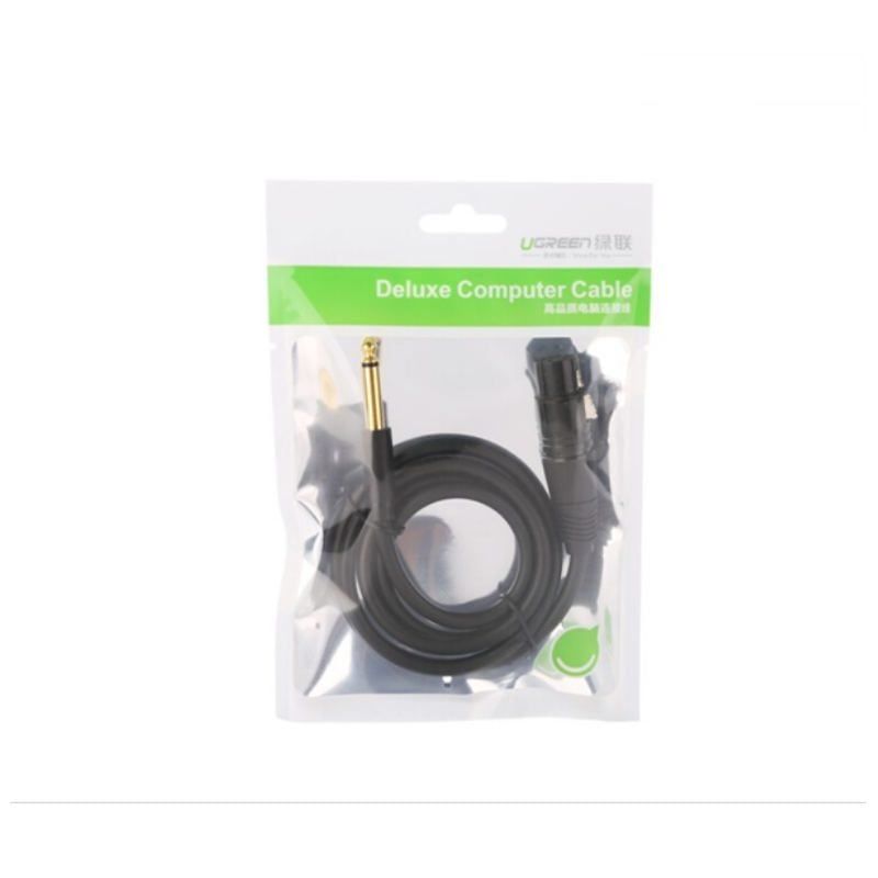 Cáp chuyển đổi 6.5mm sang AV Cannon (XLR) âm UGREEN AV131 – Dùng cho microphone stereo mixer amplifier camera Environment