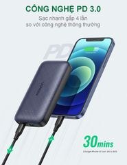 Sạc dự phòng 10000mAh UGREEN 80749 – 2 USB-C (PD và QC)