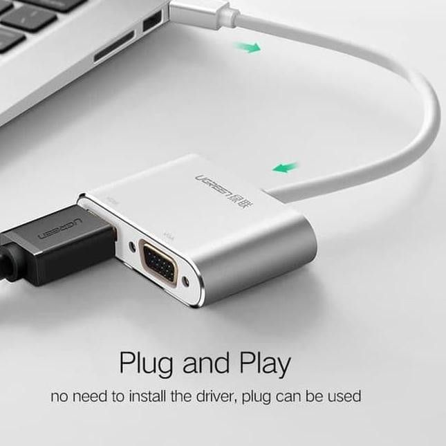 Cáp chuyển Mini DisplayPort sang HDMI và VGA UGREEN MD115 Mini DP sang HDMI, Mini DP sang VGA