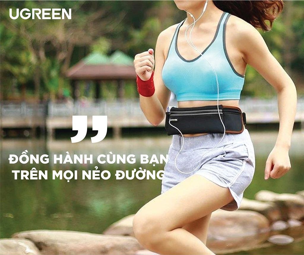 Túi chạy bộ Ugreen LP112 Đai Đeo Hông Chạy Bộ, Có lỗ cắm tai nghe, chống thấm nước