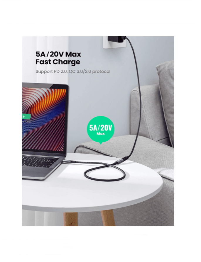 Cáp sạc nhanh nối dài USB Type C Thunderbolt 3 Ugreen US372