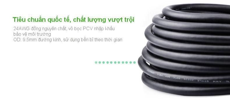 Cáp HDMI sang DIN 19P UGREEN HD125 – Giao diện USB 2.0 tốc độ truyền tải 480Mbps, độ dài 10-20m cho công trình