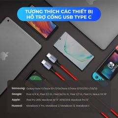 Cáp sạc nhanh Type C  UGREEN US296 – Truyền dữ liệu tốc độ cao – Sạc nhanh PD60W,dòng tối đa 3A – Dây bện nylon chống rối