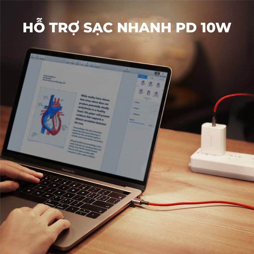 Cáp sạc nhanh Type C  UGREEN US296 – Truyền dữ liệu tốc độ cao – Sạc nhanh PD60W,dòng tối đa 3A – Dây bện nylon chống rối