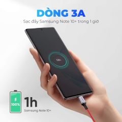 Cáp sạc nhanh Type C  UGREEN US296 – Truyền dữ liệu tốc độ cao – Sạc nhanh PD60W,dòng tối đa 3A – Dây bện nylon chống rối