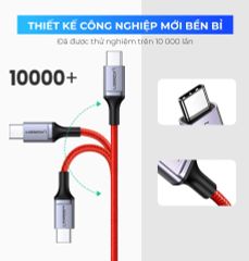 Cáp sạc nhanh Type C  UGREEN US296 – Truyền dữ liệu tốc độ cao – Sạc nhanh PD60W,dòng tối đa 3A – Dây bện nylon chống rối