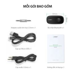 Bộ nhận âm thanh Bluetooth 5.0 UGREEN CM279 Hỗ trợ chuẩn âm thanh APTX – Độ trễ thấp, có micro hỗ trợ đàm thoại – Pin hoạt động 10 giờ liên tục