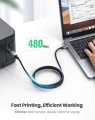 Cáp máy in Type-C sang USB B UGREEN US370 – Tốc độ truyền tải 480Mbps – Lõi đồng nguyên chất, 3 lớp bảo vệ chống nhiễu