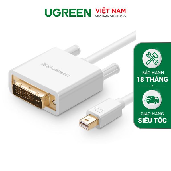 Cáp chuyển đổi mini DisplayPort sang DVI-D (24+1) dài 3m UGREEN MD102 10425 (trắng)