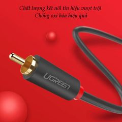 Cáp hoa sen UGREEN AV104 – 2 đầu hoa sen 2RCA đực sang 2RCA đực chuyển tín hiệu âm thanh từ Tivi DVD CD player… ra Loa Amplifier