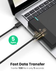 Dây USB 3.0 đực sang đực hỗ trợ tốc độ truyền tải 5Gbps dài 0.5-2M UGREEN US128