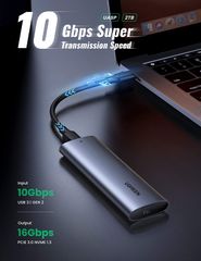 Hộp đựng ổ cứng SSD NVME PCle M.2 M-Key và M+B Key UGREEN CM400 – Tốc độ truyền đến 10Gbps – Vỏ hợp kim tản nhiệt tốt