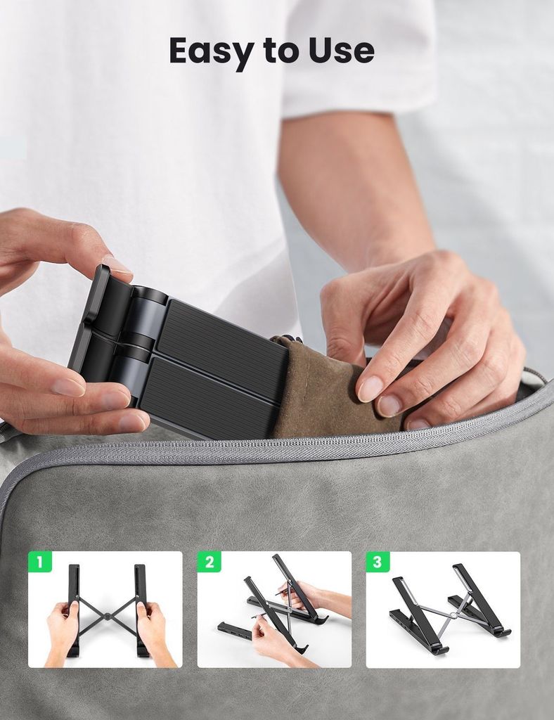 Giá đỡ laptop UGREEN 80551 tích hợp HUB chia cổng HDMI 4K, thẻ SD/TF, USB3.0, USB-C