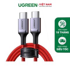 Cáp sạc nhanh Type C  UGREEN US296 – Truyền dữ liệu tốc độ cao – Sạc nhanh PD60W,dòng tối đa 3A – Dây bện nylon chống rối