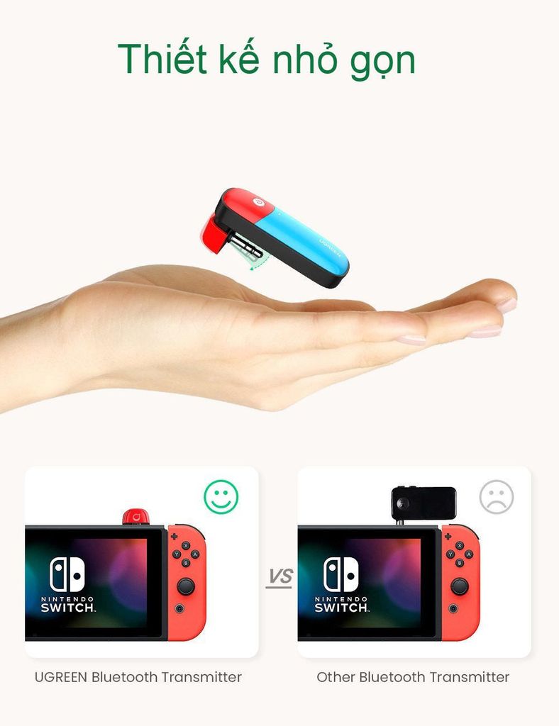 Bộ phát Bluetooth cho máy chơi game Nintendo Switch hỗ trợ APTX Low Latency UGREEN 80188