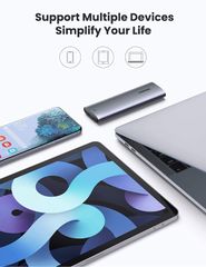 Hộp đựng ổ cứng SSD NVME PCle M.2 M-Key và M+B Key UGREEN CM400 – Tốc độ truyền đến 10Gbps – Vỏ hợp kim tản nhiệt tốt