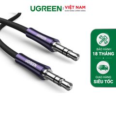 Cáp âm thanh 3.5mm UGREEN AV171 – Đầu mạ bạc chống ăn mòn , truyền tải tín hiệu ổn định – Dây bện mềm mại tăng tuổi thọ sử dụng