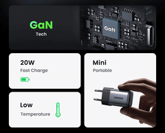 Củ sạc nhanh GaN 20W Ugreen CD318 sạc nhanh cho IPhone, SamSung, Xiaomi, Oppo