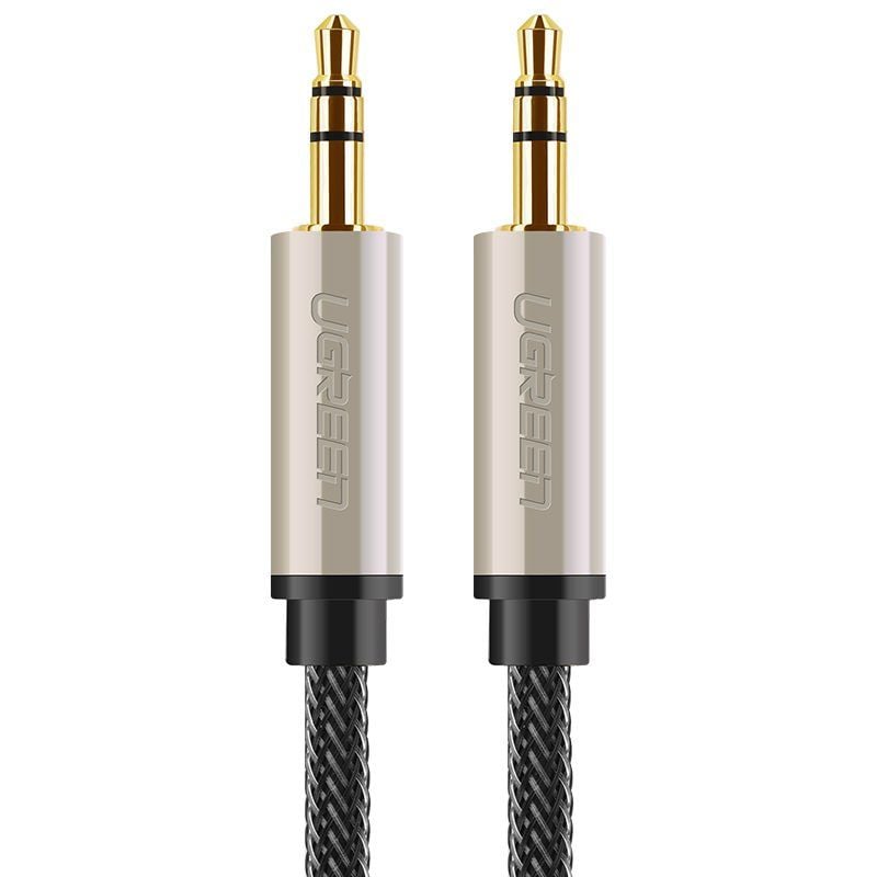 Cáp âm thanh Aux UGREEN AV125 đầu nối mạ vàng,  vỏ bện