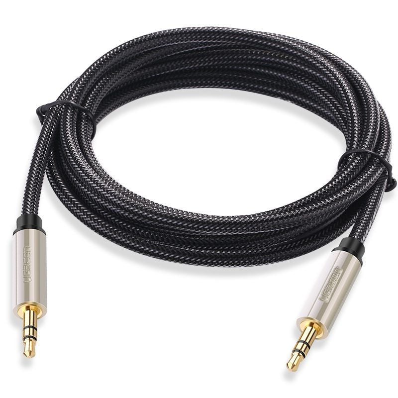 Cáp âm thanh Aux UGREEN AV125 đầu nối mạ vàng,  vỏ bện