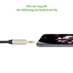 Cáp âm thanh Aux UGREEN AV125 đầu nối mạ vàng,  vỏ bện