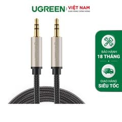 Cáp âm thanh Aux UGREEN AV125 đầu nối mạ vàng,  vỏ bện