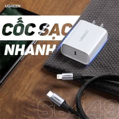 Củ sạc nhanh 20W UGREEN CD137  cổng ra USB-C, chống quá dòng quá nhiệt. tương thích với Iphone, Ipad