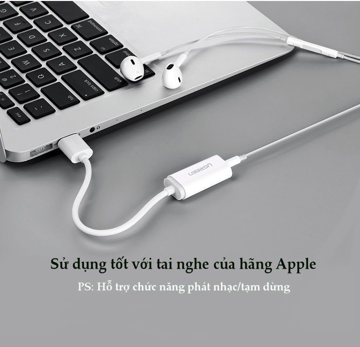 Cáp chuyển đổi USB sang 3.5mm hỗ trợ Micro UGREEN US206