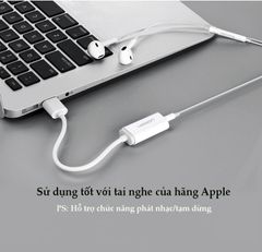 Cáp chuyển đổi USB sang 3.5mm hỗ trợ Micro UGREEN US206