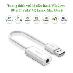 Cáp chuyển đổi USB sang 3.5mm hỗ trợ Micro UGREEN US206
