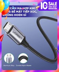Cáp sạc nhanh Micro USB UGREEN US290 Sạc ổn định 2A – Vỏ sợi bện siêu bền