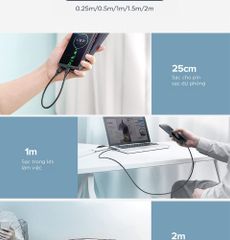 Cáp sạc nhanh Type C UGREEN US287 – Dòng sạc tối đa 3A, tương thích nhiều dòng điện thoại khác nhau