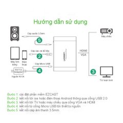 Bộ chuyển đổi đa năng Lightning Micro USB Type-C sang HDMI và VGA cho iphone ipad Android máy tính bảng UGREEN US228