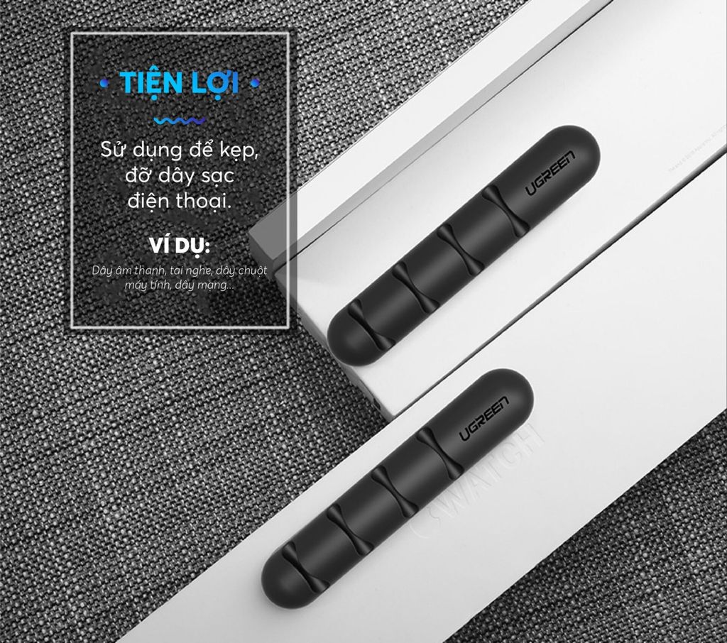 Giá đỡ kẹp dây sạc điện thoại dây âm thanh dây cáp mạng… 4 khe cài và 7 khe cài UGREEN LP114