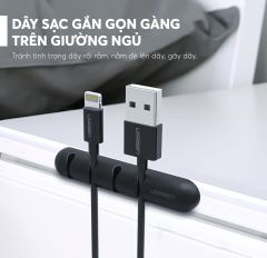 Giá đỡ kẹp dây sạc điện thoại dây âm thanh dây cáp mạng… 4 khe cài và 7 khe cài UGREEN LP114