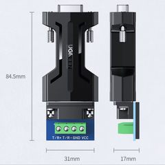 Đầu Chuyển RS232 sang RS485 Ugreen CM261 EIA / TIA RS232C / RS485, tốc độ truyền 115,2kbps