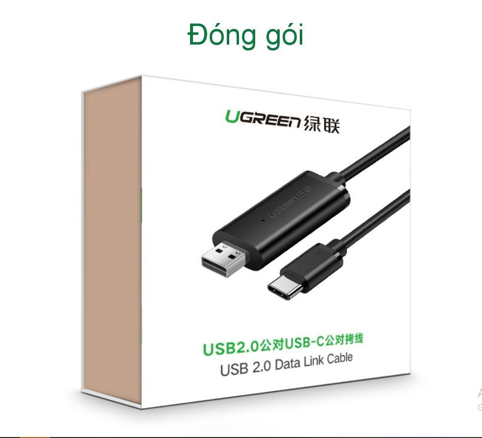 Cáp dữ liệu USB 2.0 sang Type C UGREEN US318 – Tích hợp chipset được đặt ở đầu cắm – Lõi đồng nguyên chất, vỏ bọc PVC