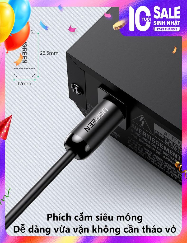 Dây Audio Quang Toslink UGREEN AV122 hỗ trợ âm thanh 5.1 và 7.1