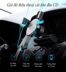Giá đỡ điện thoại UGREEN LP144 – Kẹp khe đĩa CD trên ô tô – Tương thích màn hình kích thước từ 4-6.2 inch, chất liệu hợp kim nhôm