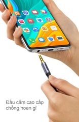 Dây âm thanh 3.5mm UGREEN AV183 – 2 đầu giắt kết nối mạ vàng, vỏ bện vải mềm mại, dài 1.5m