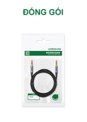 Dây âm thanh 3.5mm UGREEN AV183 – 2 đầu giắt kết nối mạ vàng, vỏ bện vải mềm mại, dài 1.5m