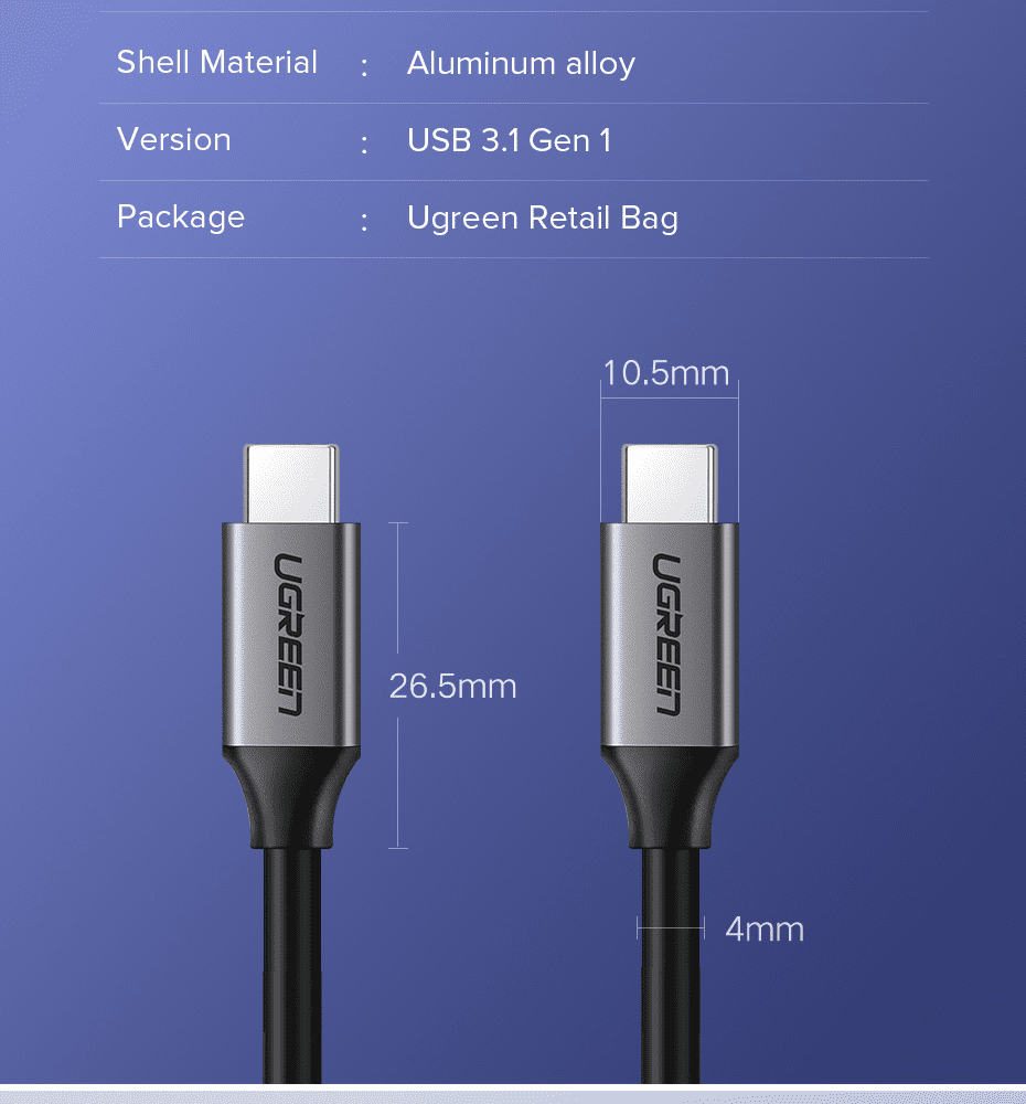 Cáp Video Type C Ugreen US161 hỗ trợ 4k@60Hz