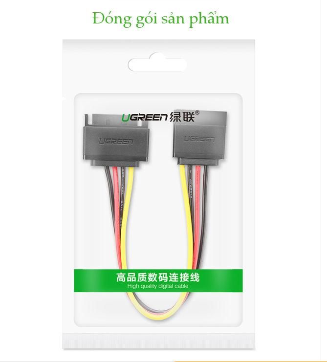 Cáp nối nguồn SATA 15Pin kết nối nguồn điện máy tính với ổ cứng Serial ATA SSD ổ đĩa quang thẻ PCI dài 20cm UGREEN US283