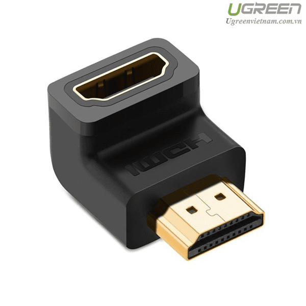 Đầu nối cổng HDMI male sang HDMI female vuông góc 90 độ BẺ XUỐNG UGREEN 20109  Hàng phân phối chính hãng – Bảo hành 18 tháng
