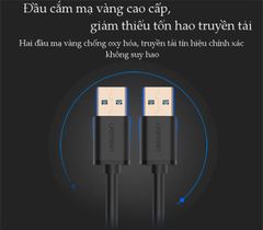 Dây USB 3.0 đực sang đực hỗ trợ tốc độ truyền tải 5Gbps dài 0.5-2M UGREEN US128