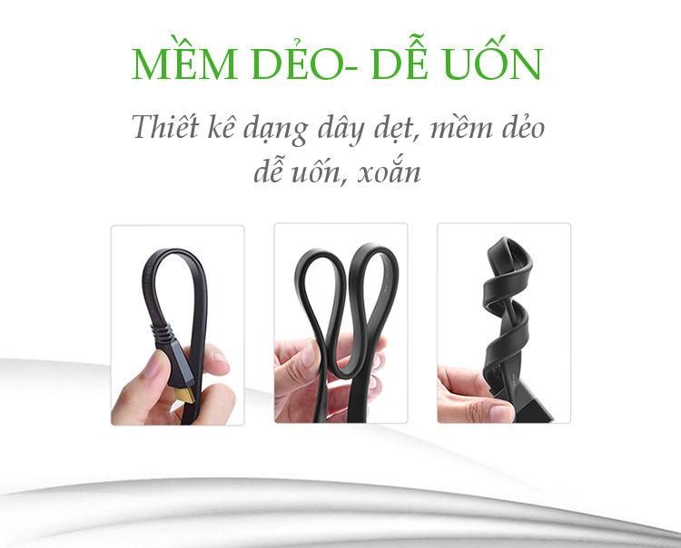 Cáp HDMI 2.0 UGREEN ED015 – Độ phân giải 4Kx2K 3D Full HD1080