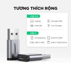 Đầu chuyển Type C sang USB 3.0 UGREEN US204 – Tốc độ truyền lên đến 10Gbps, hỗ trợ tương thích ngược