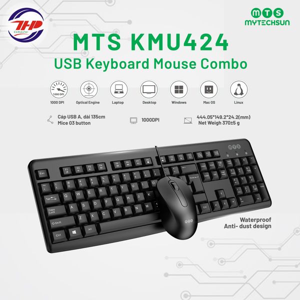 Bộ Bàn phím và chuột có dây Mytechsun KMU424