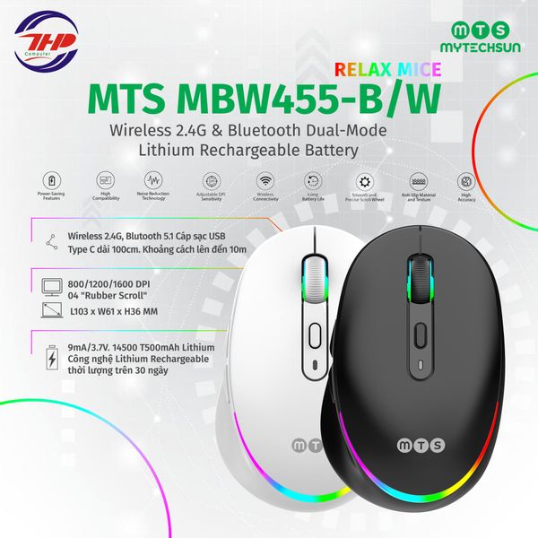 Chuột sạc không dây Mytechsun MBW455 - SILENT